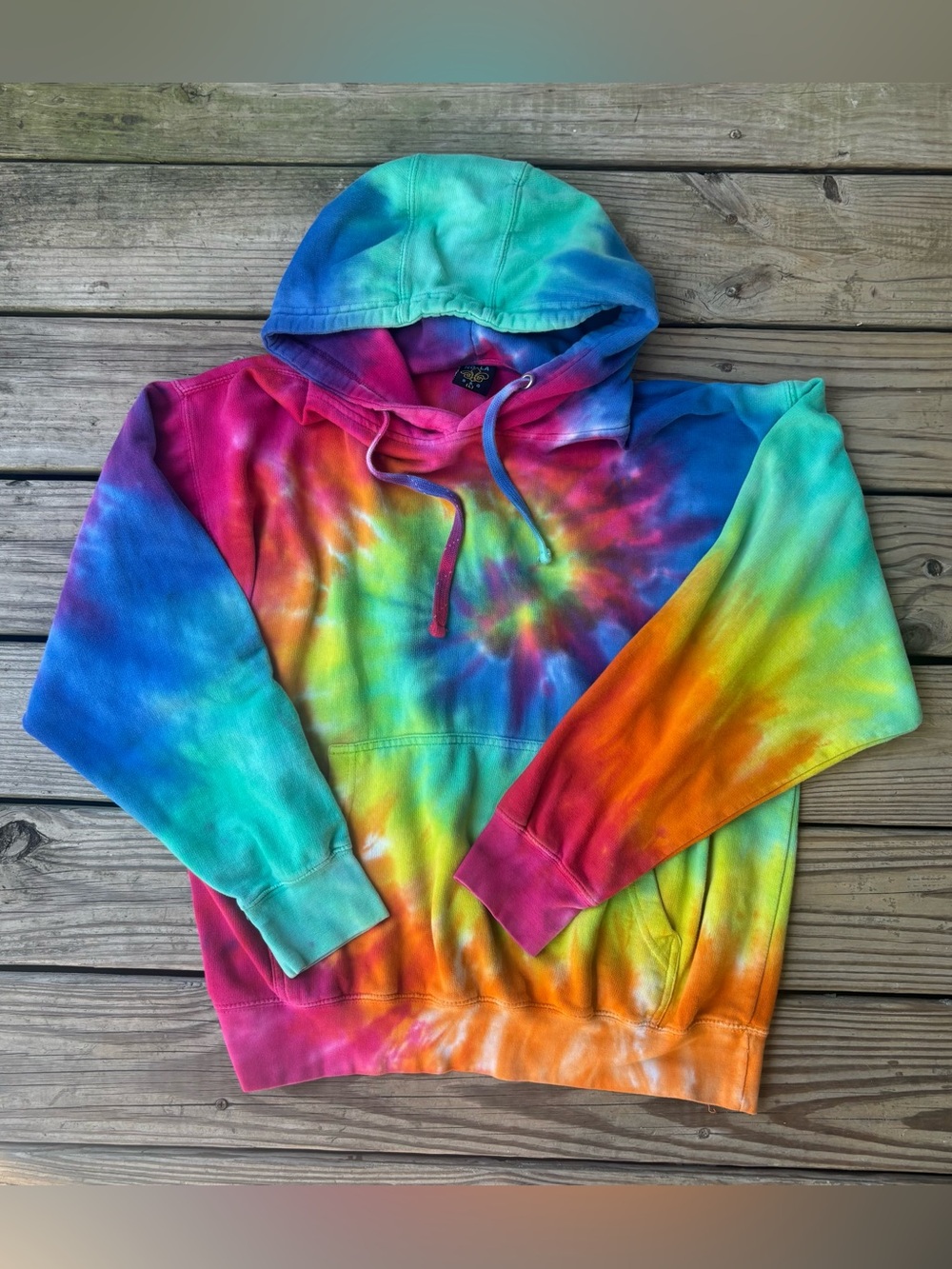 Rainbow Tie Dye Pullover Hoodie